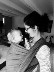 Koala and Mama Malta Babywearing Consultancy sharing laughters in a handwoven wrap