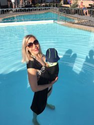 Koala and Mama Babywearing Malta water ring sling babywearing in the pool